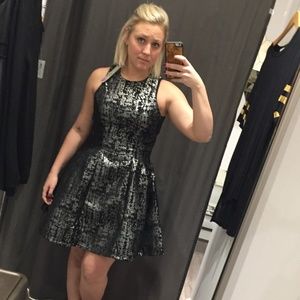 SOLD Do + be silver and black mini dress